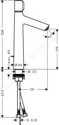 Hansgrohe Talis Select S Umvadlov batria 190 s vpustom, ovldanie tlaidlom, chrm