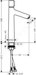 Hansgrohe Talis Select S Umvadlov batria 190, ovldanie tlaidlom, chrm