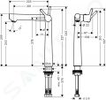 Hansgrohe Talis S Pkov umvadlov batria 250 bez odtokovej spravy, chrm