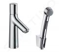 Hansgrohe Talis Select S Umvadlov batria 100 s runou sprchou Bidette, chrm