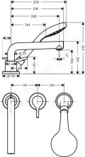 Hansgrohe Talis S Trojotvorov vaov batria, chrm