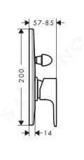 Hansgrohe Rebris S Vaov batria pod omietku, s telesom, chrm