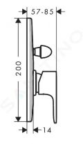 Hansgrohe Rebris E Vaov batria pod omietku, s telesom, chrm