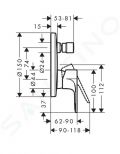 Hansgrohe Rebris S Vaov batria pod omietku, chrm