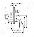 Hansgrohe Rebris E Vaov batria pod omietku, chrm