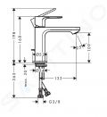 Hansgrohe Rebris S Umvadlov batria s vpustom, CoolStart, matn ierna