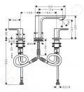 Hansgrohe Rebris S Umvadlov batria s vpustom, 3-otvorov intalcia, chrm