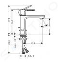 Hansgrohe Rebris E Umvadlov batria s vpustom, CoolStart, chrm