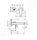 Hansgrohe Rebris E Umvadlov batria pod omietku, 2-otvorov intalcia, chrm