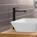 Hansgrohe Rebris E Batria na umvadlov misu, s vpustom, CoolStart, EcoSmart, matn ierna