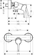 Hansgrohe Talis Pkov sprchov batria, chrm