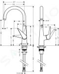 Hansgrohe Talis M51 Pkov drezov batria 260 s otonm vtokom, chrm