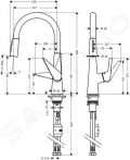 Hansgrohe Talis M51 Pkov drezov batria 200 s vyahovacou spkou, chrm