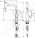 Hansgrohe Talis Select M51 Drezov batria s vsuvnou koncovkou, chrm