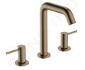 Hansgrohe Tecturis S Umvadlov batria s vpusou Push-Open, 3-otvorov intalcia, EcoSmart, kefovan bronz