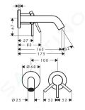 Hansgrohe Tecturis S Umvadlov batria pod omietku, s vpusou, 2-otvorov intalcia, EcoSmart, chrm