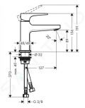 Hansgrohe Metropol Pkov umvadlov batria 100 s odtokovou spravou Push-Open, chrm