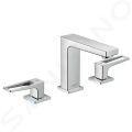 Hansgrohe Metropol Umvadlov batria s vpusou Push-Open, 3-otvorov intalcia, chrm