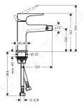 Hansgrohe Metropol Pkov bidetov batria s odtokovou spravou Push-Open, chrm