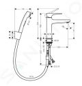 Hansgrohe Metropol Pkov umvadlov batria s runou sprchou Bidette, s odtokovou spravou, chrm