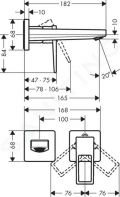 Hansgrohe Metropol Pkov umvadlov batria pod omietku, 2-otvorov intalcia, chrm