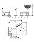 Hansgrohe Metropol Batria na okraj vane, 4-otvorov intalcia, chrm