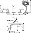 Hansgrohe Metropol Batria na okraj vane, 4-otvorov intalcia, chrm