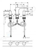 Hansgrohe Vivenis Umvadlov batria s vpustom, 3-otvorov intalcia, EcoSmart, chrm