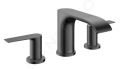 Hansgrohe Vivenis Umvadlov batria s vpusou, 3-otvorov intalcia, EcoSmart, kefovan ierny chrm