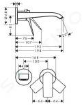 Hansgrohe Vivenis Umvadlov batria pod omietku, 2-otvorov intalcia, EcoSmart, chrm