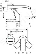 Hansgrohe Vivenis Umvadlov batria pod omietku, s vpusou, 2-otvorov intalcia, EcoSmart, kefovan bronz