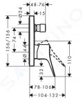 Hansgrohe Vivenis Vaov batria pod omietku, 2 vstupy, chrm