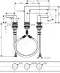 Hansgrohe Finoris Umvadlov batria, 3-otvorov intalcia, s vpusou Push-Open, EcoSmart, kefovan ierny chrm
