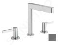 Hansgrohe Finoris Umvadlov batria, s vpusou Push-Open, 3-otvorov intalcia, EcoSmart, kefovan ierny chrm