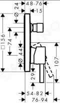 Hansgrohe Finoris Batria pod omietku, na 2 spotrebie, kefovan ierny chrm