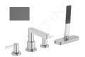 Hansgrohe Finoris Batria na okraj vane, 4-otvorov intalcia, sBox, kefovan ierny chrm
