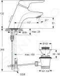 Ideal Standard CeraMix Blue Umvadlov batria Piccolo s vpustom, chrm