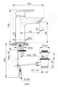 Ideal Standard Tesi Umvadlov batria s vpustom, BlueStart, chrm