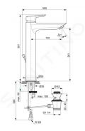 Ideal Standard Tesi Umvadlov batria s vpustom, chrm