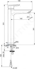 Ideal Standard Tesi Umvadlov batria, chrm