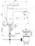 Ideal Standard Edge Umvadlov batria s vpustom, chrm