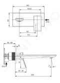 Ideal Standard Conca Tap Umvadlov batria pod omietku, vtok 22 cm, chrm