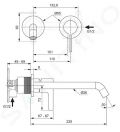 Ideal Standard Joy Umvadlov batria pod omietku, vtok 23 cm, 2-otvorov intalcia, Brushed Gold