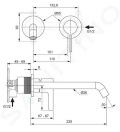 Ideal Standard Joy Umvadlov batria pod omietku, vtok 225 mm, 2-otvorov intalcia, Brushed Gold