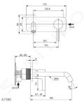 Ideal Standard Joy Umvadlov batria pod omietku, vtok 180 mm, Magnetic Grey