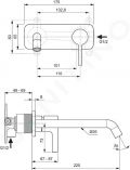 Ideal Standard Joy Umvadlov batria pod omietku, vtok 220 mm, chrm