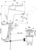 Ideal Standard CeraFlex Umvadlov batria s vpustom, chrm