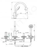 Ideal Standard CeraLine Batria na okraj vane, 4-otvorov intalcia, chrm