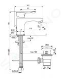 Ideal Standard Alpha Umvadlov batria s vpustom, chrm