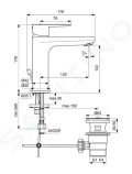 Ideal Standard Cerafine O Umvadlov batria s vpustom, chrm